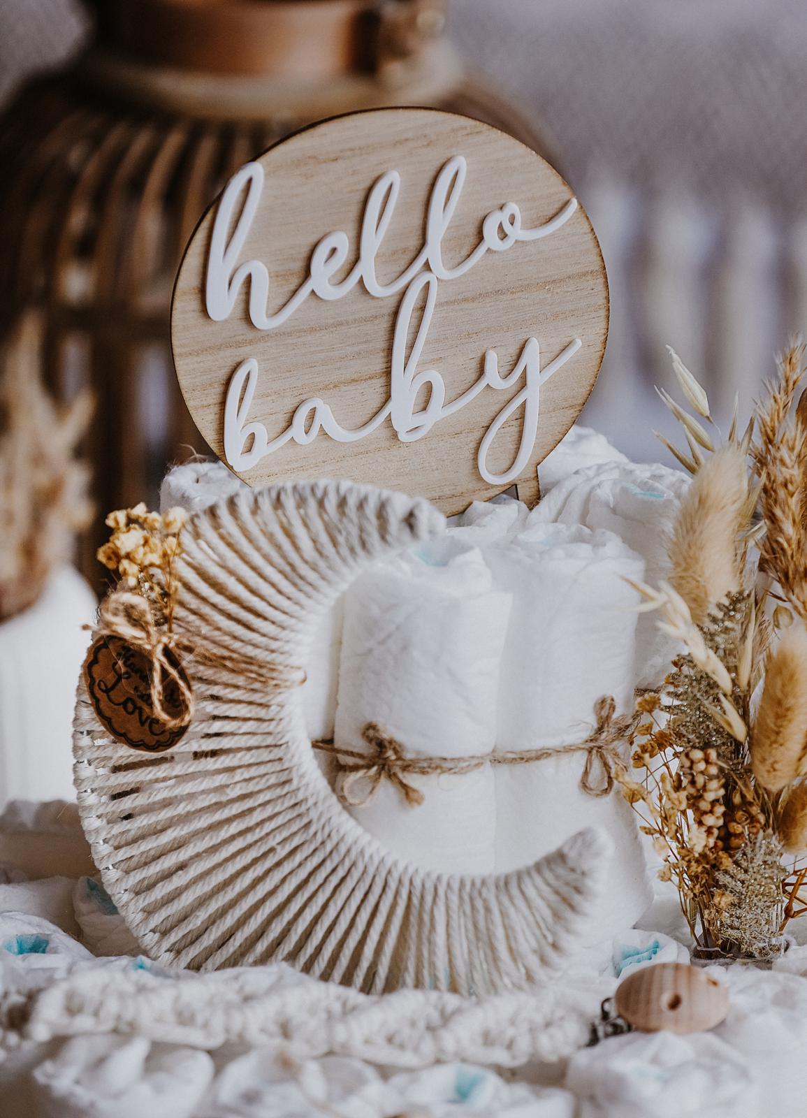 Boho Windeltorte mit Makramee Mond