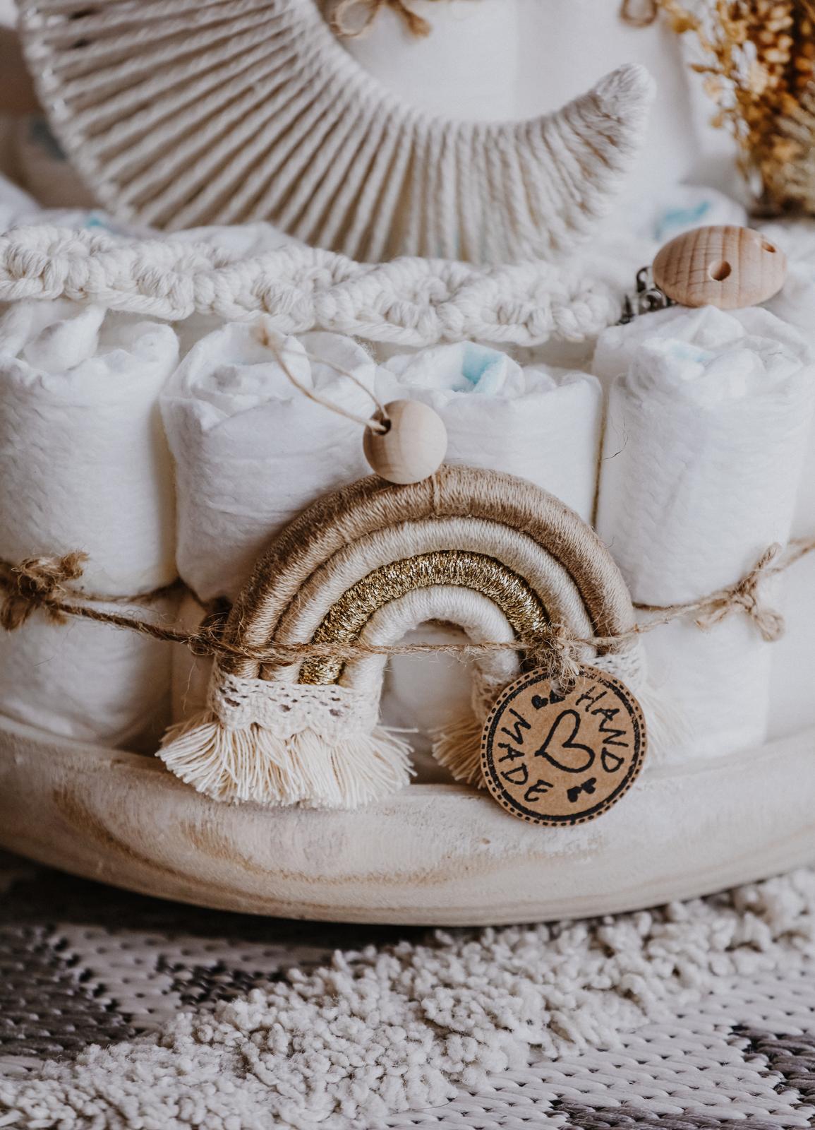Boho Windeltorte mit Makramee Mond
