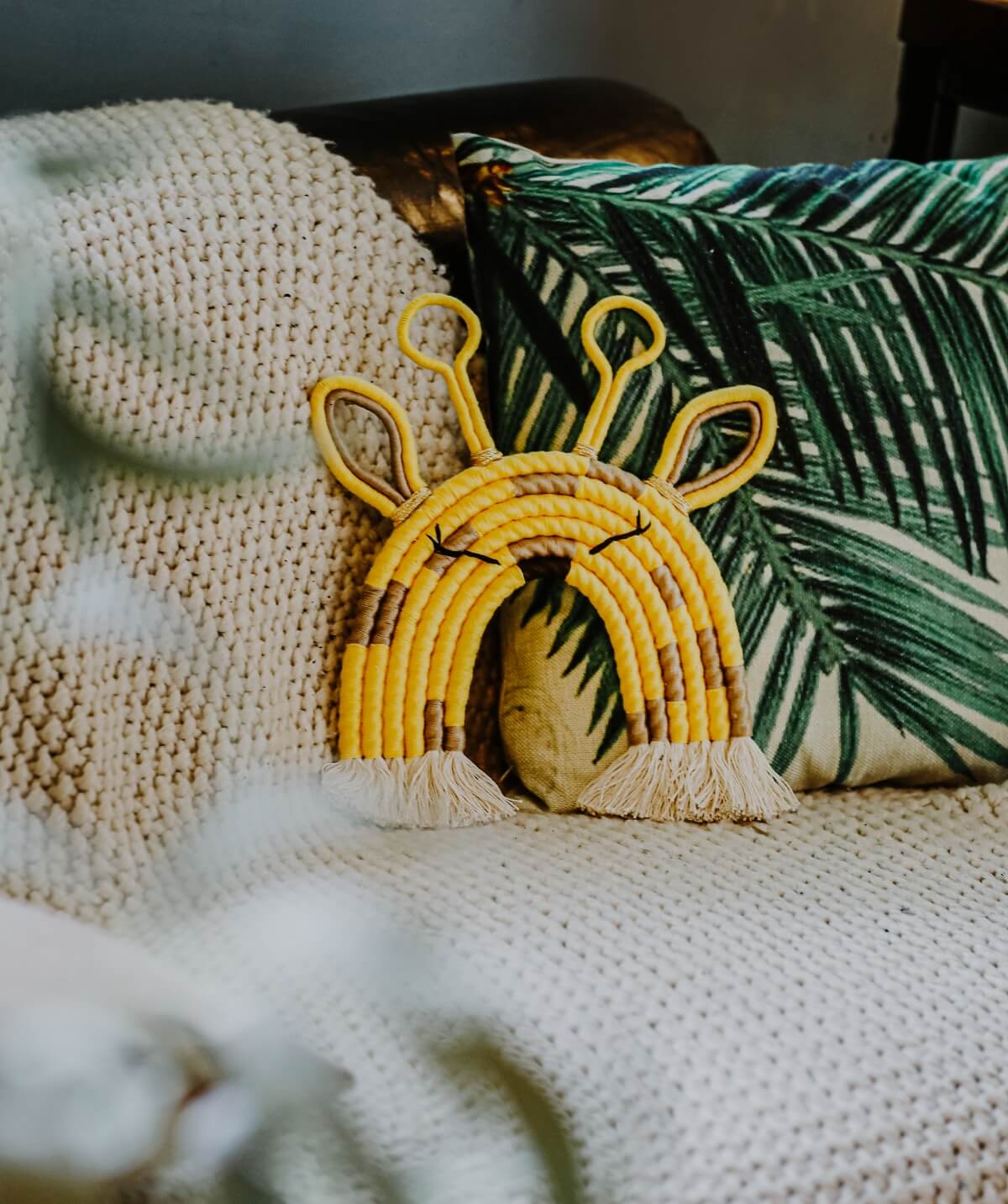 Makramee Tierfiguren Koala, Löwe oder Giraffe