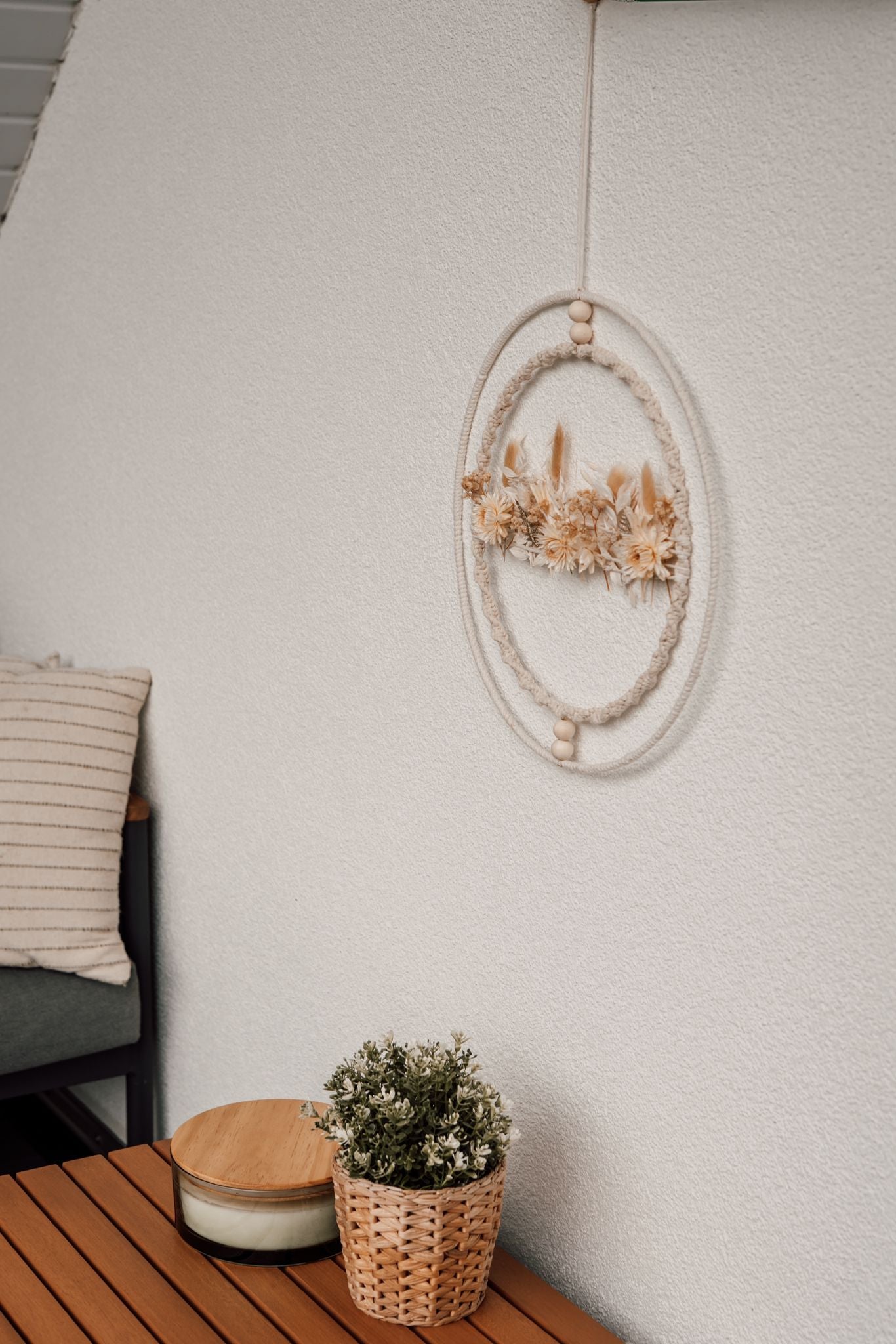 Makrameering mit Trockenblumen
