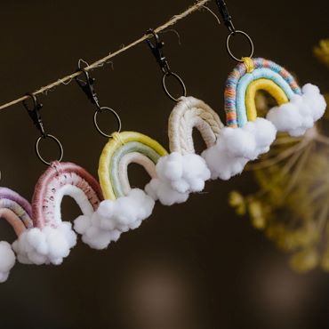 Makramee Regenbogen Anhänger mit oder ohne Wolke